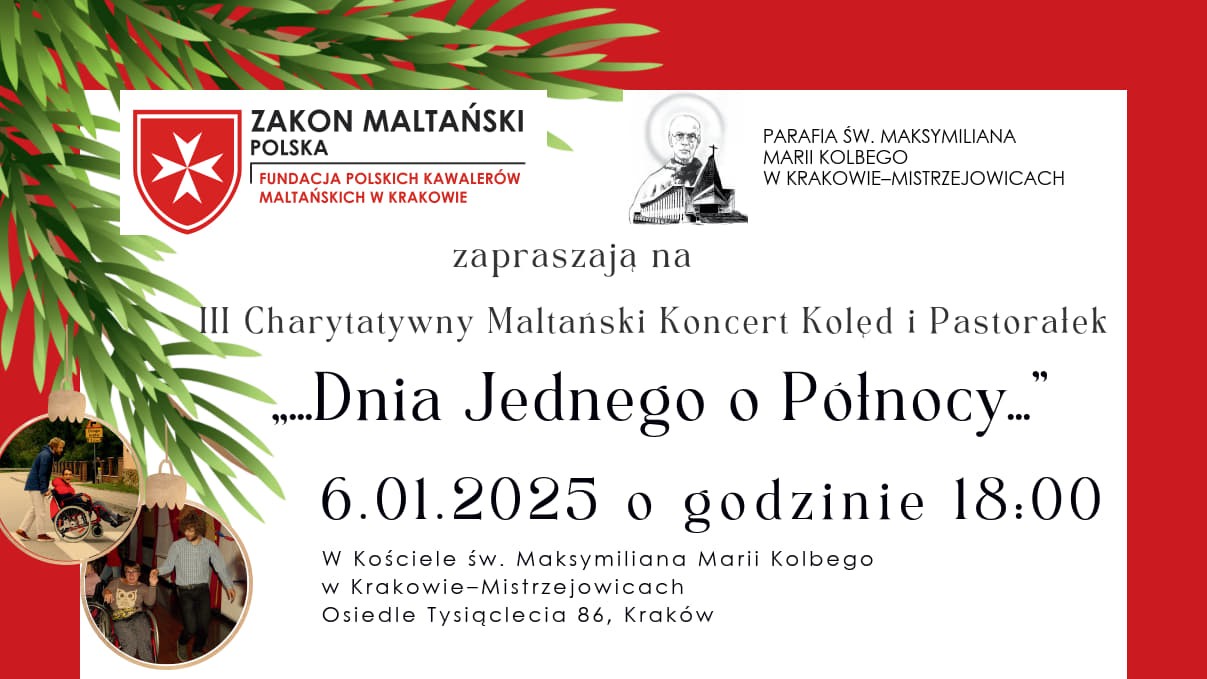 Zapraszamy na III Maltański Koncert Kolęd i Pastorałek – „…Dnia Jednego o Północy…”